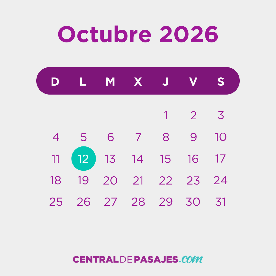Feriados de Octubre 2026